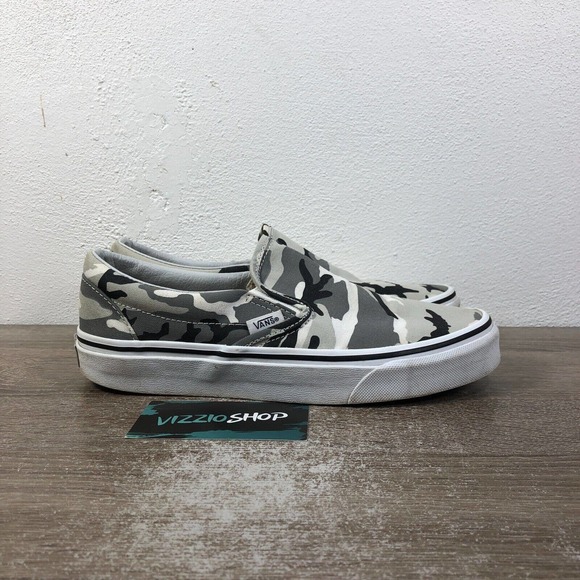 Vans Shoes - Vans Slip On Camo Low Top Gray Skate Sneakers Women's 8 721356